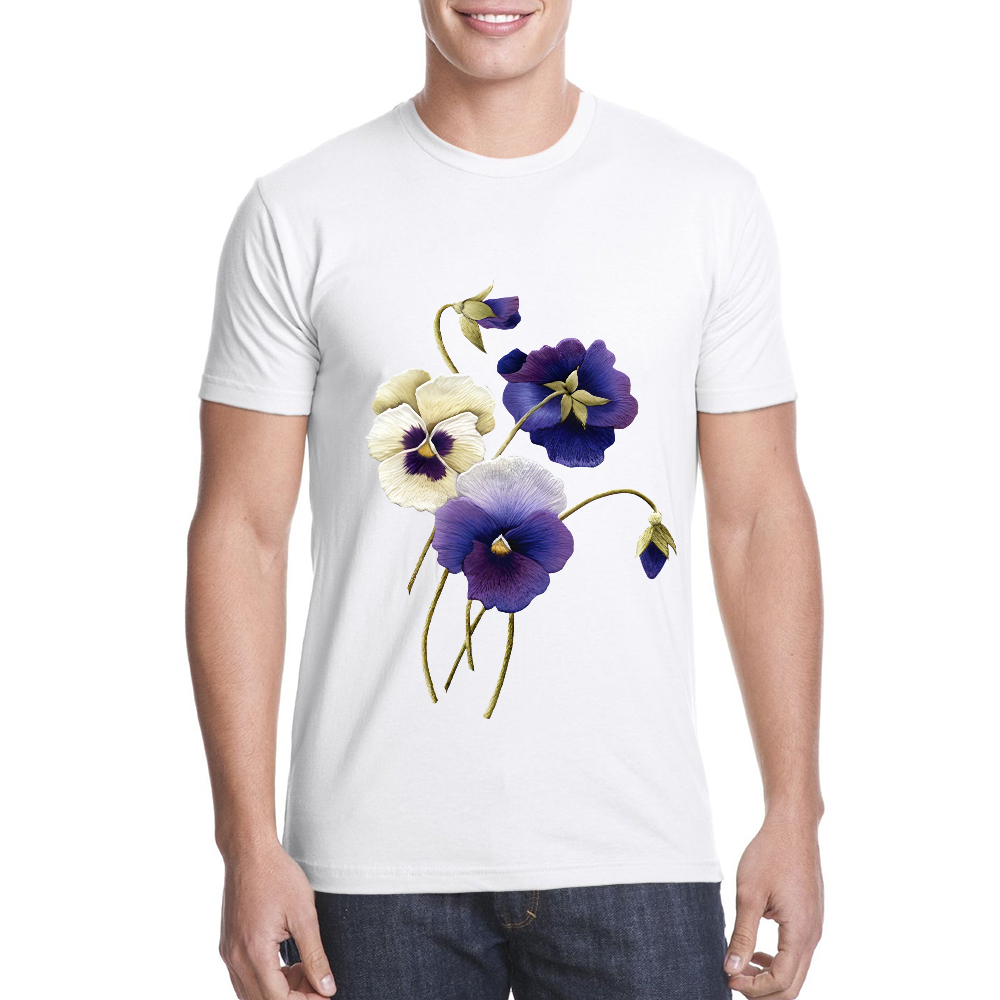 Alzheimer's Awareness Purple Floral Print Cotton Doctor T-shirt