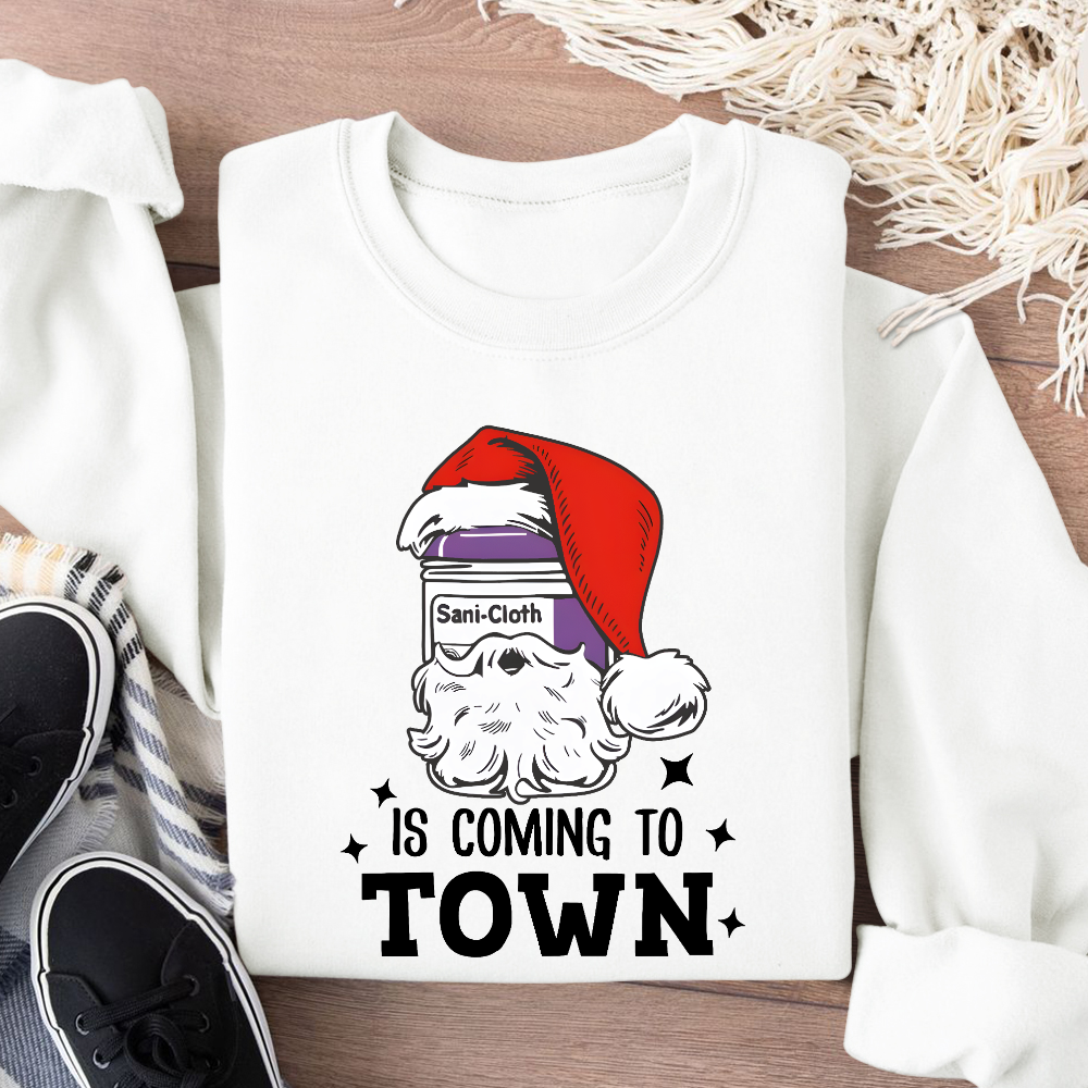 Funny Santa Nurse Medical Assistant Christmas Cotton Pullover Sweatshirt