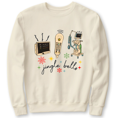 Jingle Bells ICU Nurse Xmas Cotton Pullover Sweatshirt