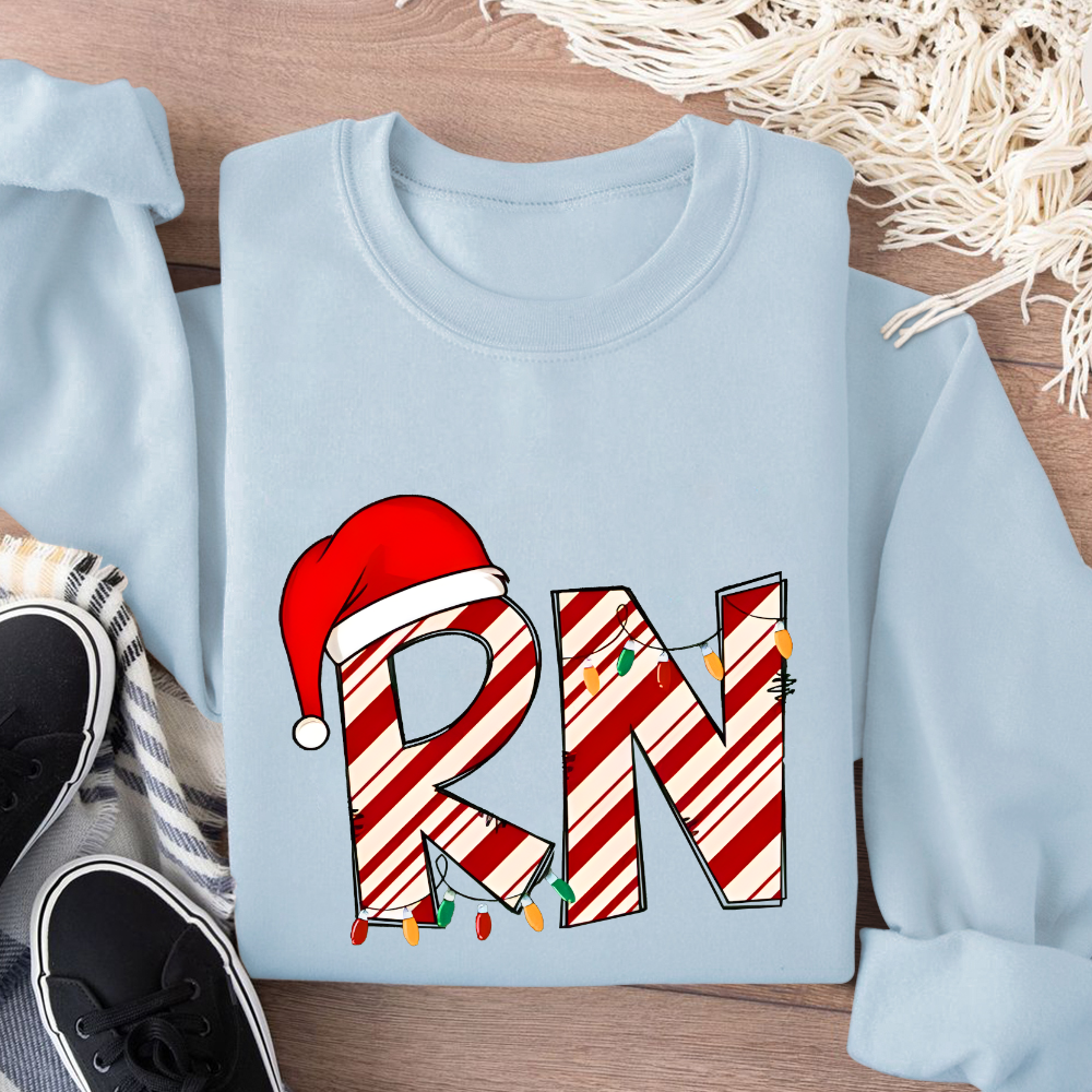 RN Registered Nurse Christmas Cotton Pullover Sweatshirt