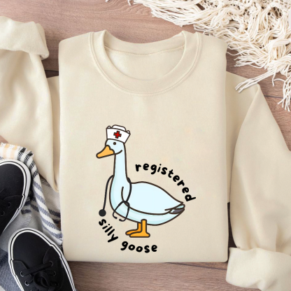 Registered Silly Goose Cotton Pullover Sweatshirt