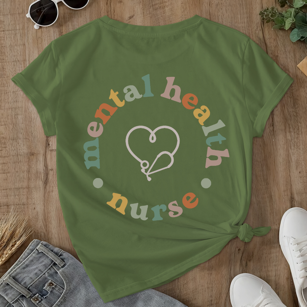 Mental Health Nurse Double-Sided Cotton Printed T-Shirt