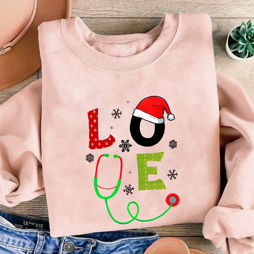 Stethoscope Of Love Cotton Pullover Sweatshirt