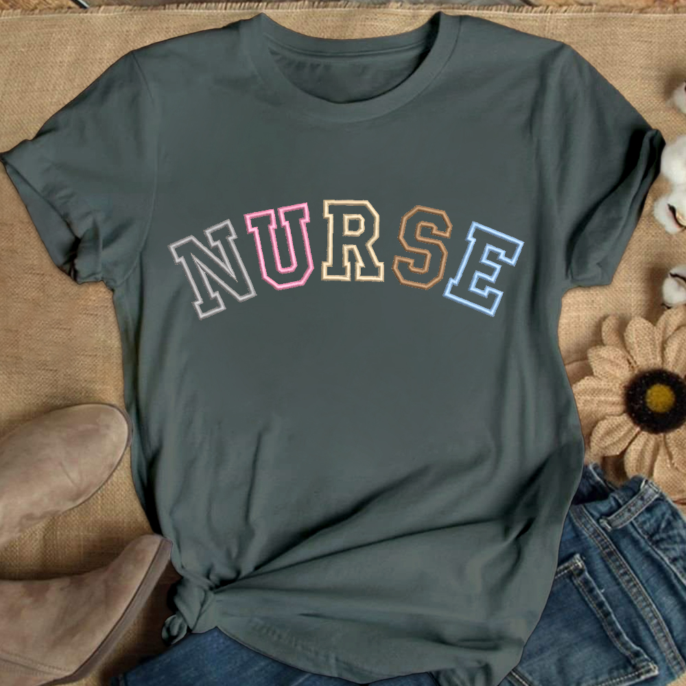 Embroidered Nurse Cotton Nurse T-shirt