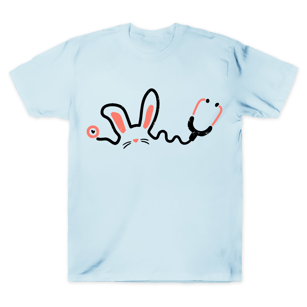 Easter Bunny Stethoscope Cotton Doctor T-shirt