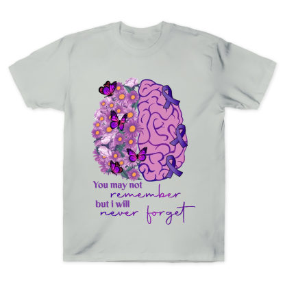 You May Not Remember I Will Never Forget Alzheimer Awareness Cotton Doctor T-shirt