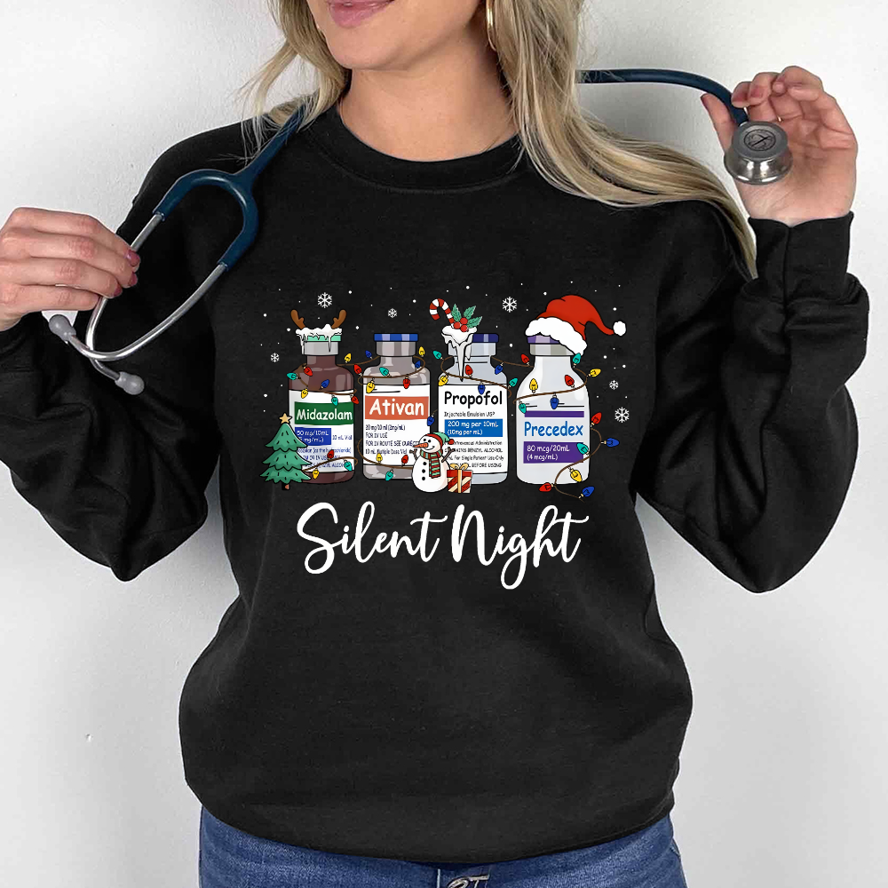 Silent Night Cotton Pullover Sweatshirt