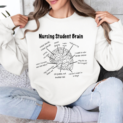 Nursing Student Brain Cotton Pullover Sweatshirt