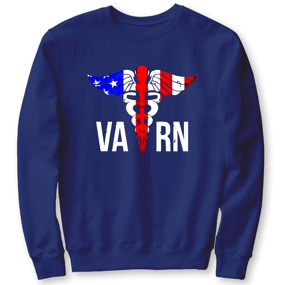 VA RN Nurse Symbol Flag Cotton Pullover Sweatshirt