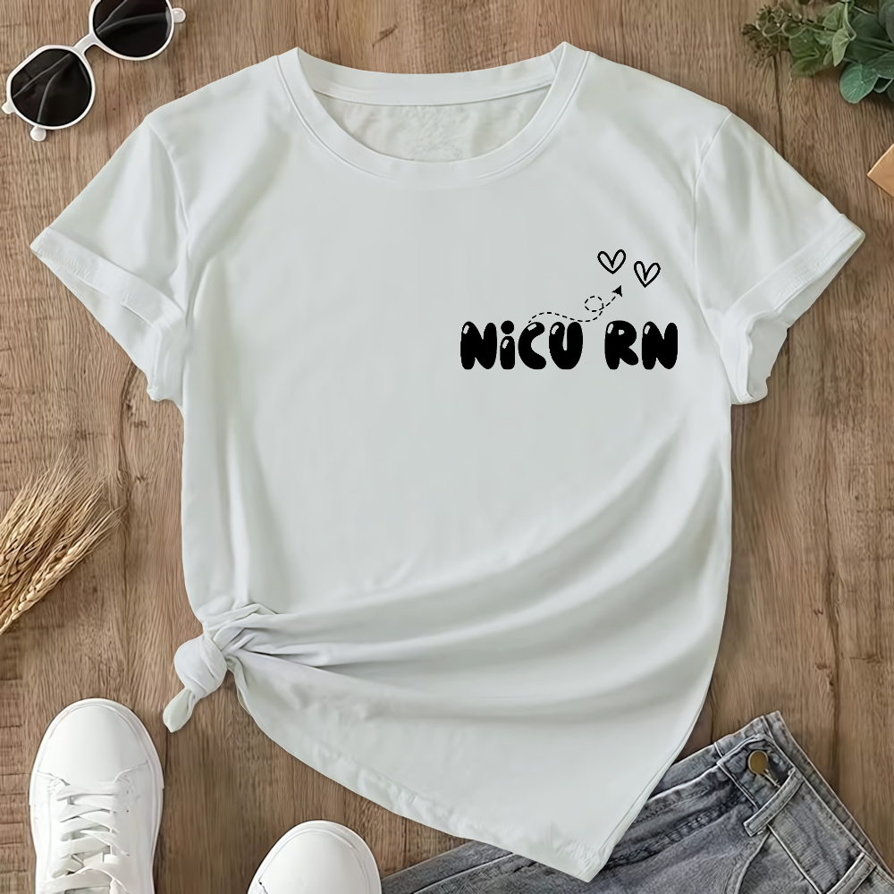 Nicu Nurse Sayings Double-Sided Cotton Printed T-Shirt