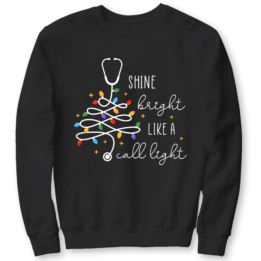 Shine Bright Like A Call Light Cotton Pullover Sweatshirt