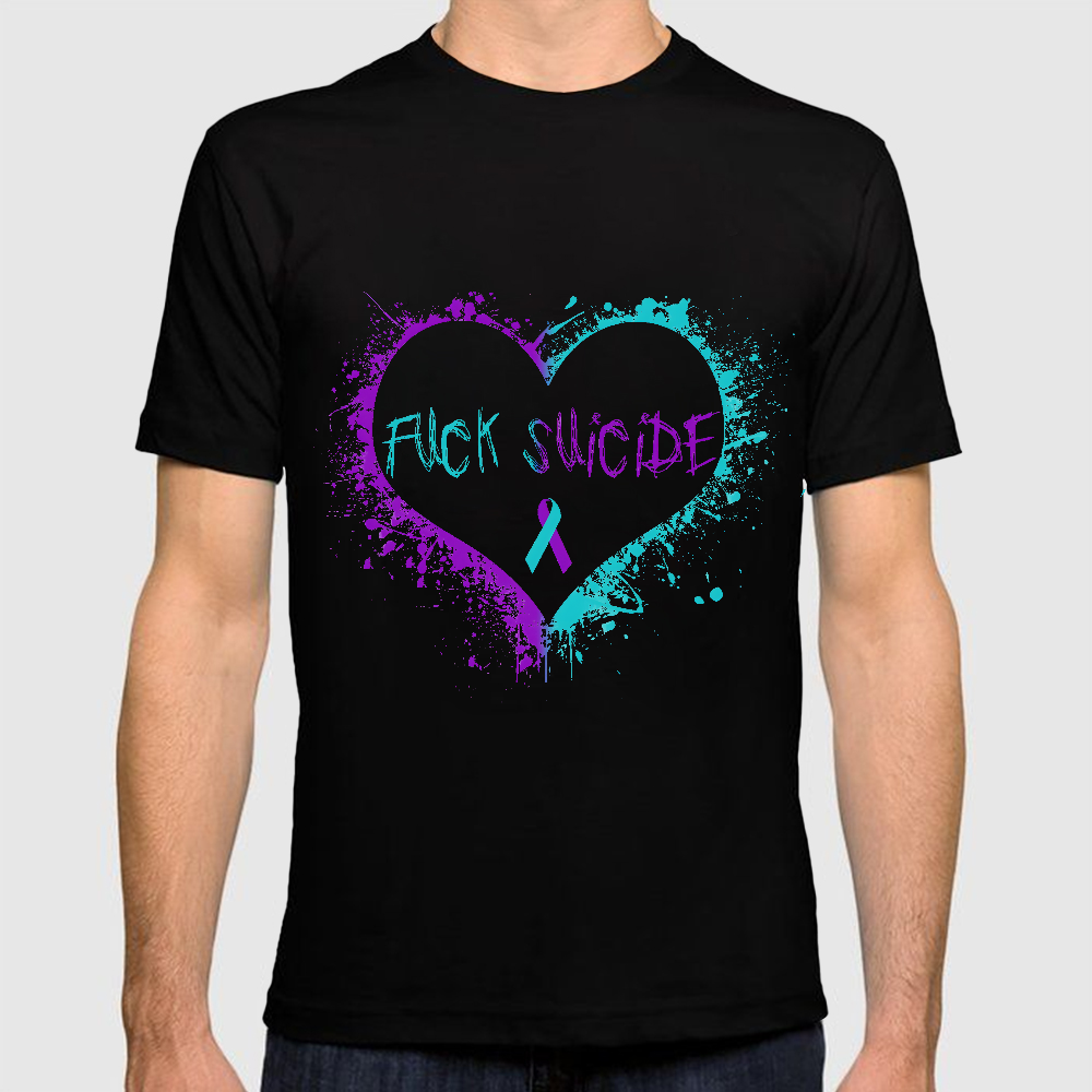 Fuck Suicide Suicide Ribbon Awarenss Heart Cotton Doctor T-shirt
