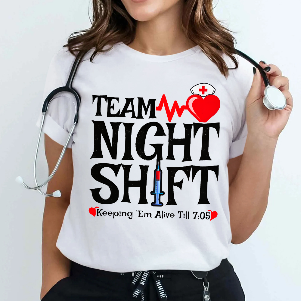 Team Night Shift Cotton Nurse T-shirt