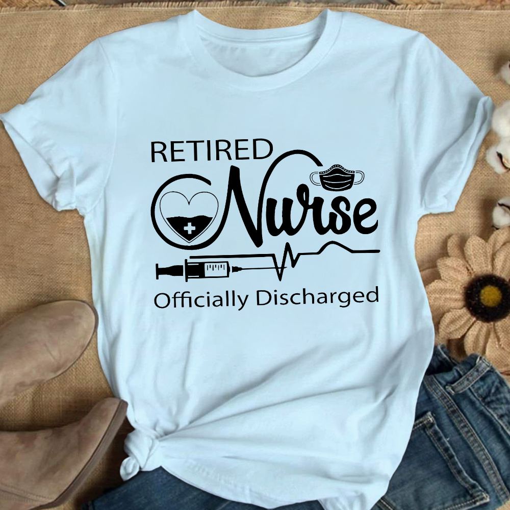 Retired Nurse Officially Discharged Cotton Nurse T-shirt