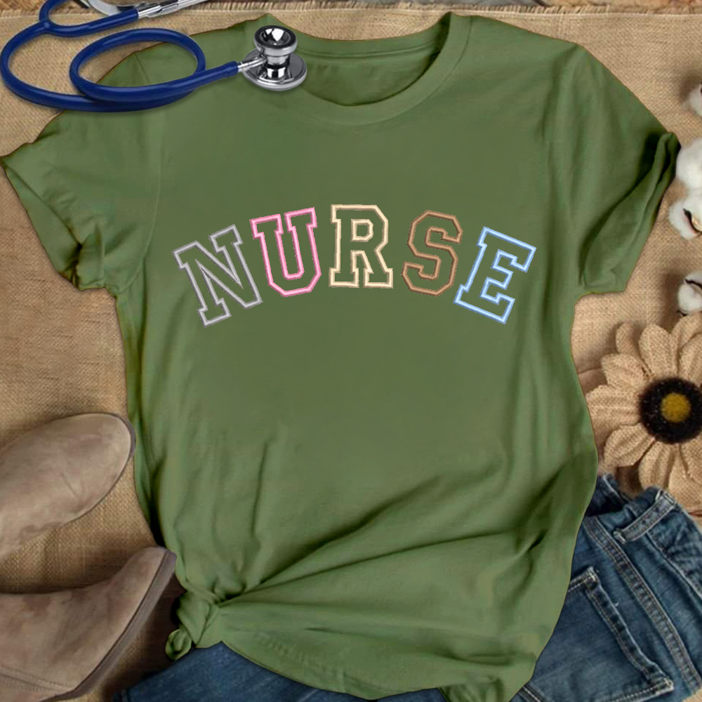 Embroidered Nurse Cotton Nurse T-shirt