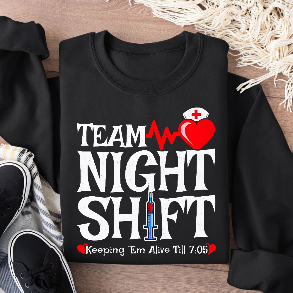 Team Night Shift Cotton Pullover Sweatshirt