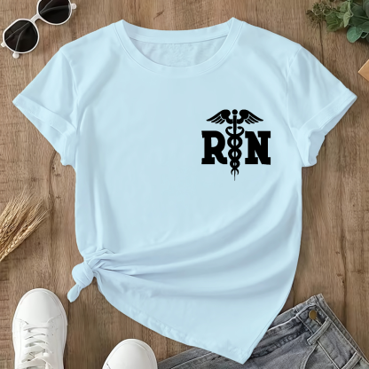 Registered Nurse Double-Sided Cotton Printed T-Shirt