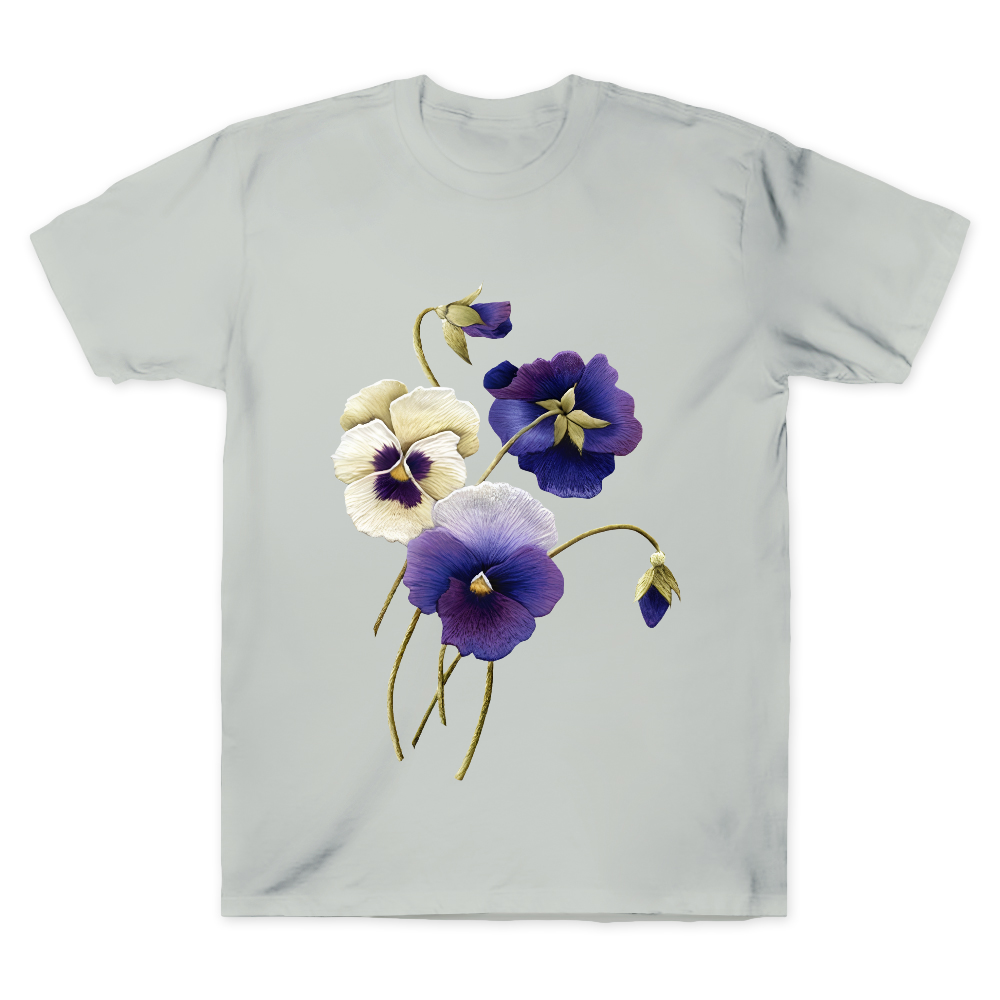 Alzheimer's Awareness Purple Floral Print Cotton Doctor T-shirt