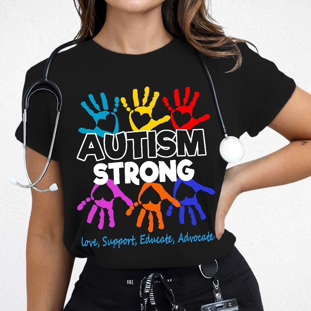 Autism Strong Cotton Nurse T-shirt