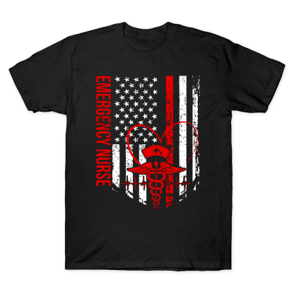 RN Nurse Flag Cotton Doctor T-shirt