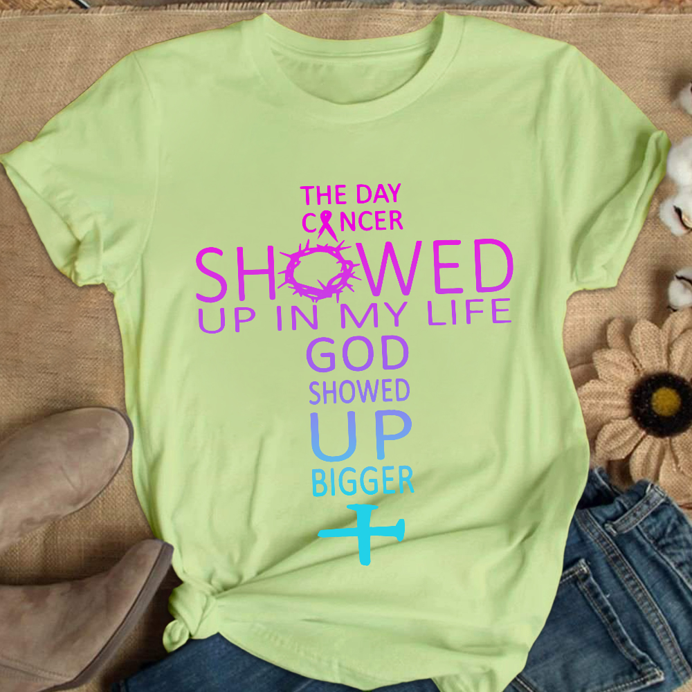 The Day Cancer Showed Up In My Cancer Awareness Cotton Nurse T-shirt