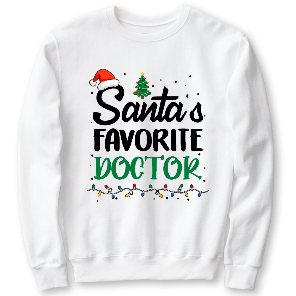 Santa’s Favorite Christmas Doctor Cotton Pullover Sweatshirt