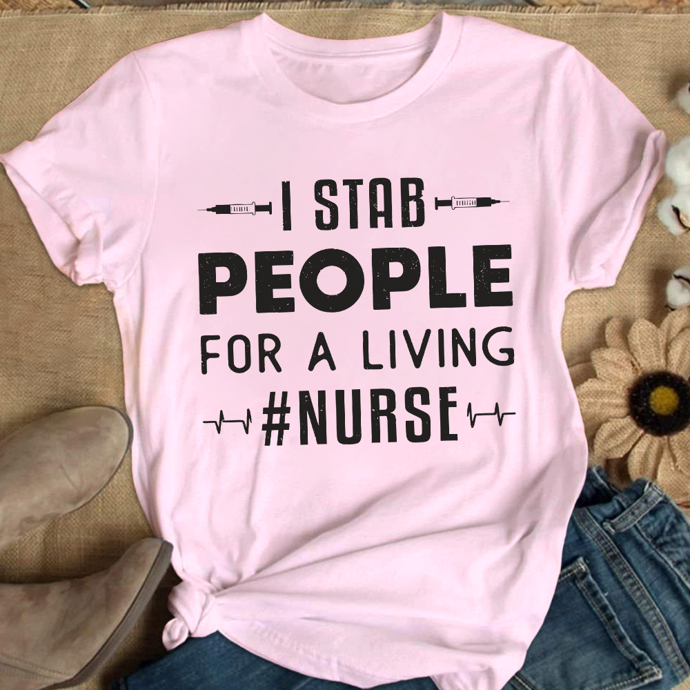 ICU Nurses Medicine Emergency Ambulance Cotton Nurse T-shirt