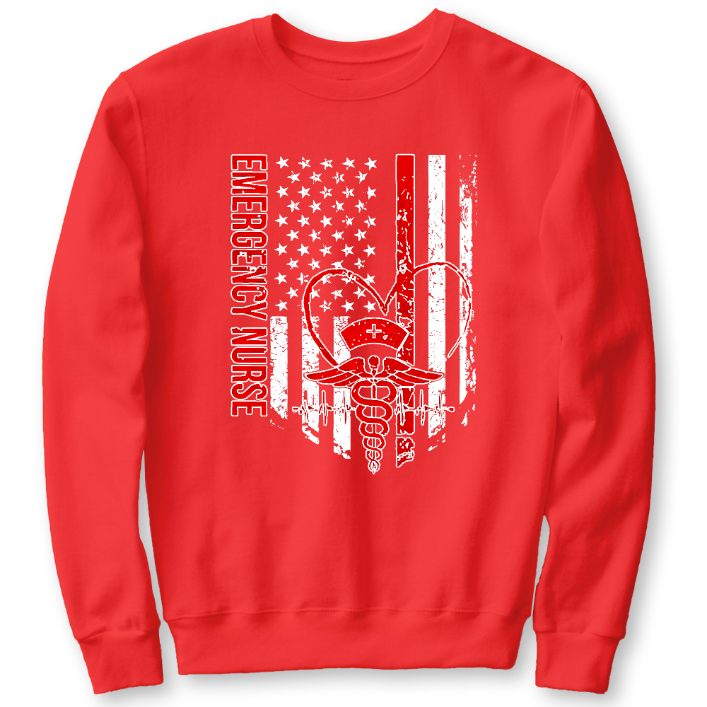RN Nurse Flag Cotton Pullover Sweatshirt