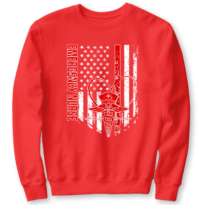 RN Nurse Flag Cotton Pullover Sweatshirt