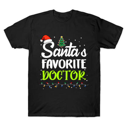 Santa’s Favorite Christmas Doctor Cotton Doctor T-shirt