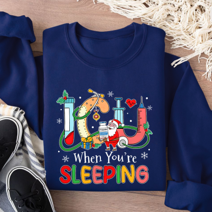 ICU When You're Sleeping Cotton Pullover Sweatshirt
