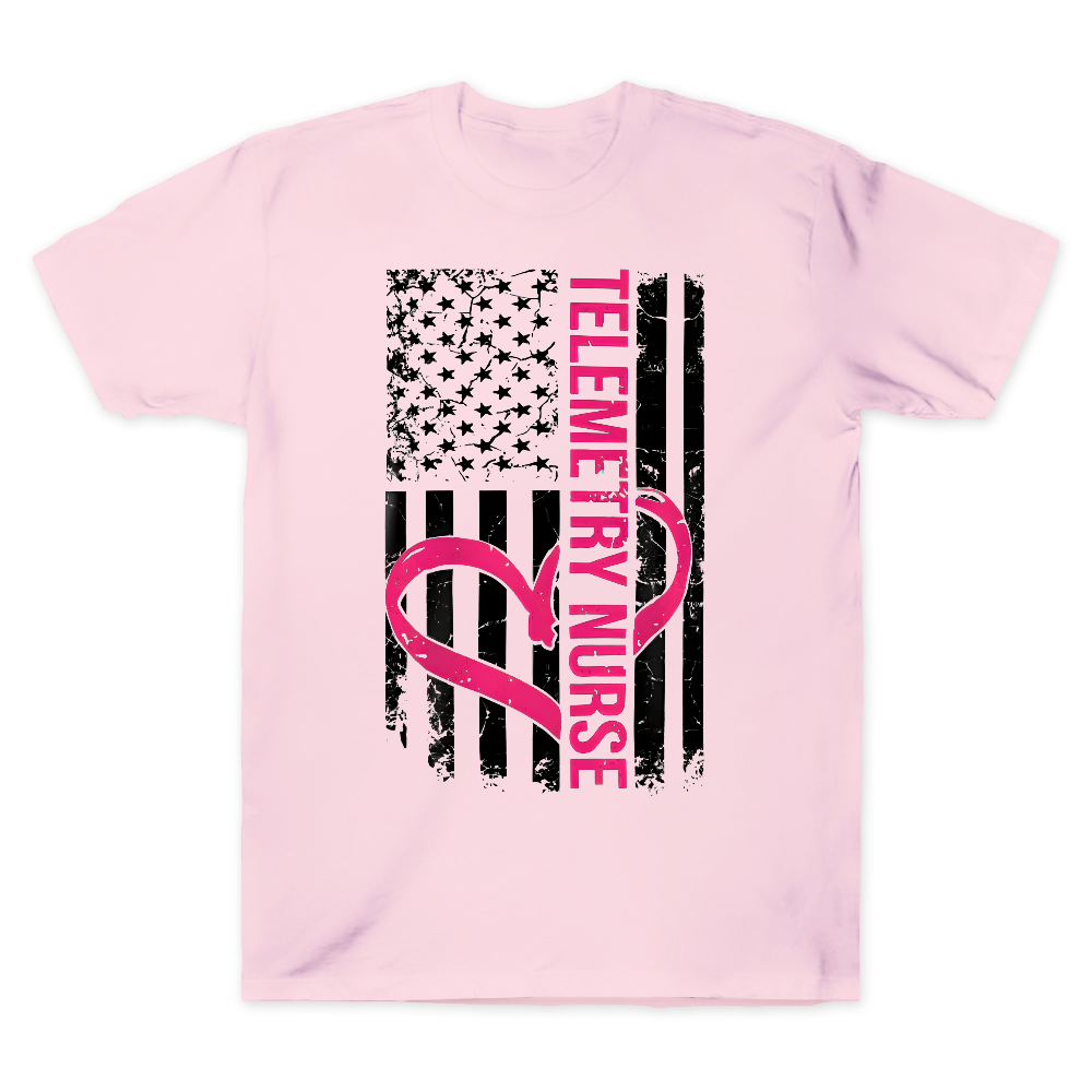 Telemetry Nurse Flag Cotton Doctor T-shirt