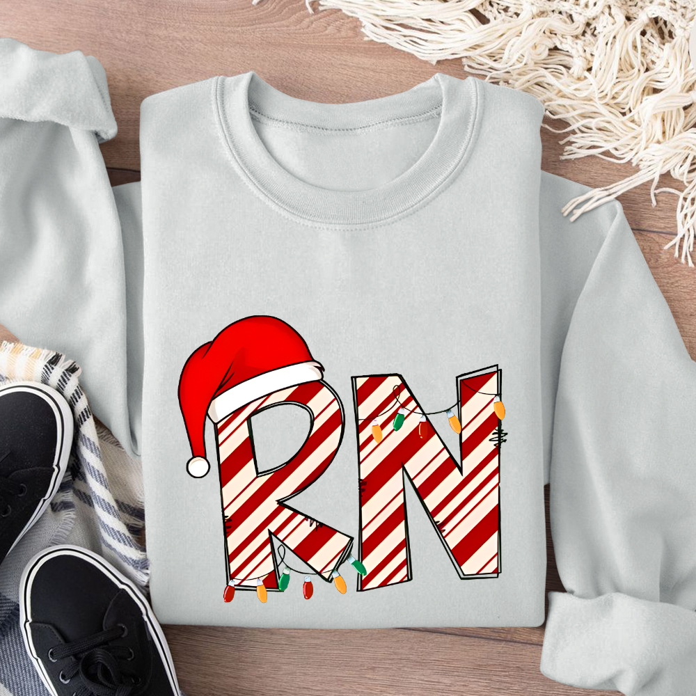 RN Registered Nurse Christmas Cotton Pullover Sweatshirt