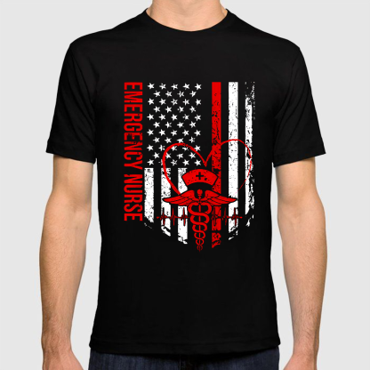RN Nurse Flag Cotton Doctor T-shirt