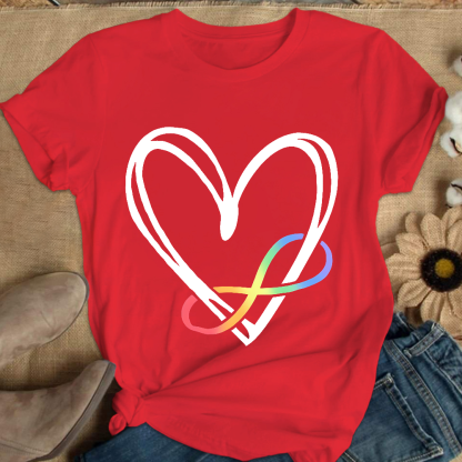 Infinity Heart Autism Awareness Love Needs No Words Cotton Nurse T-shirt