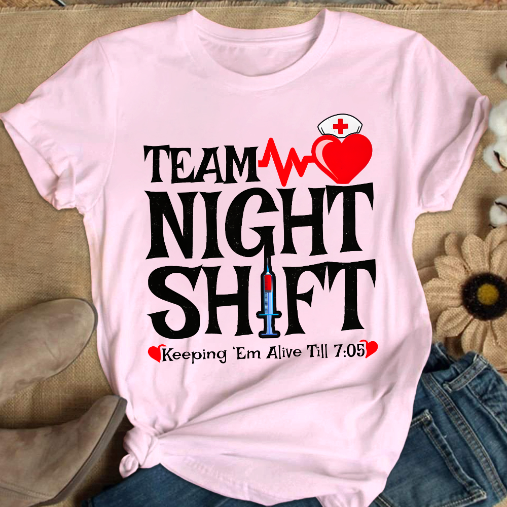 Team Night Shift Cotton Nurse T-shirt