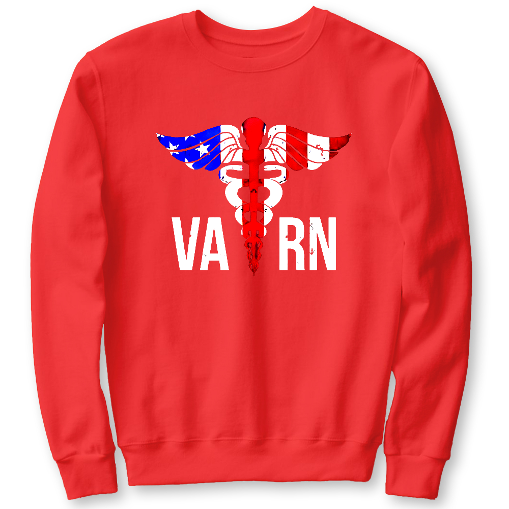 VA RN Nurse Symbol Flag Cotton Pullover Sweatshirt