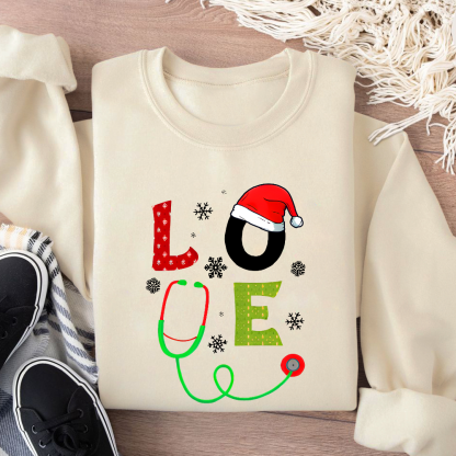 Stethoscope Of Love Cotton Pullover Sweatshirt