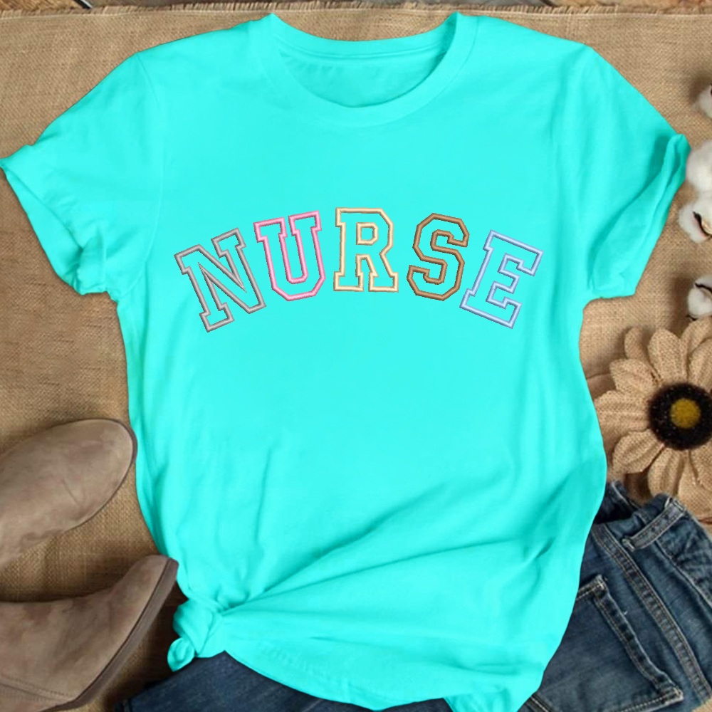 Embroidered Nurse Cotton Nurse T-shirt