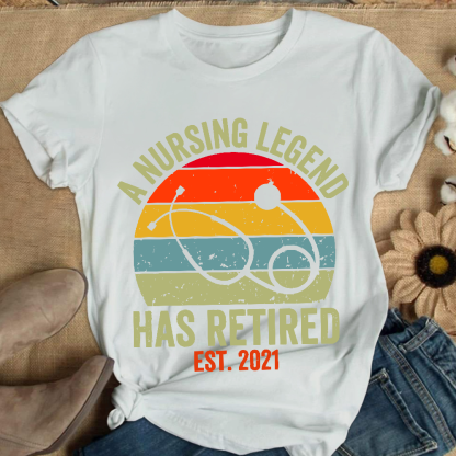Personalized A Nursing Legend Has Retired Cotton Nurse T-shirt