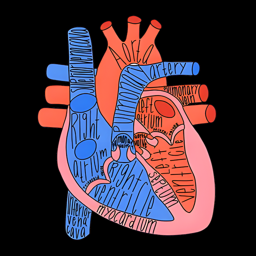 Labeled Heart Anatomy Cotton Nurse T-shirt