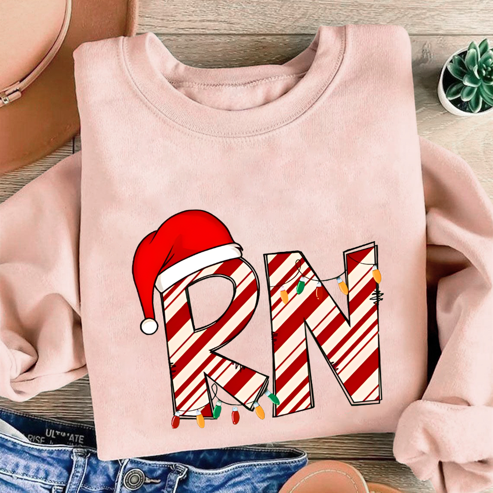 RN Registered Nurse Christmas Cotton Pullover Sweatshirt