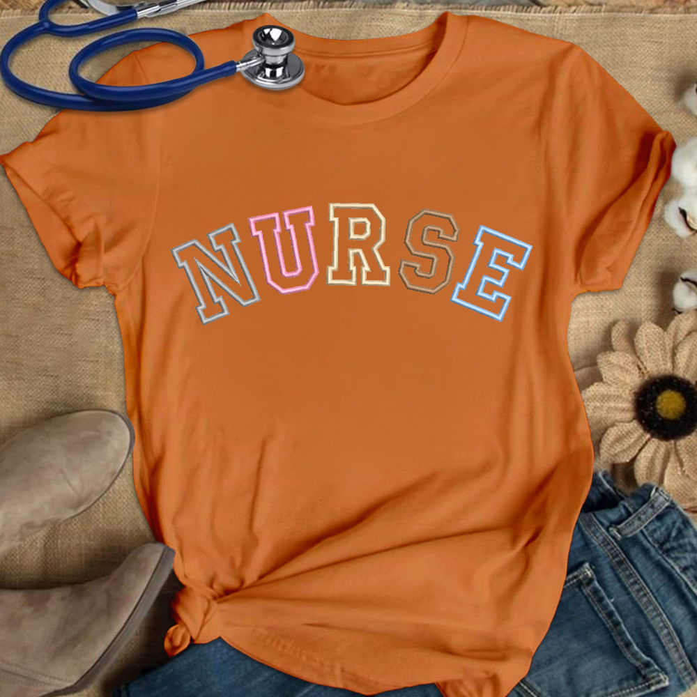 Embroidered Nurse Cotton Nurse T-shirt