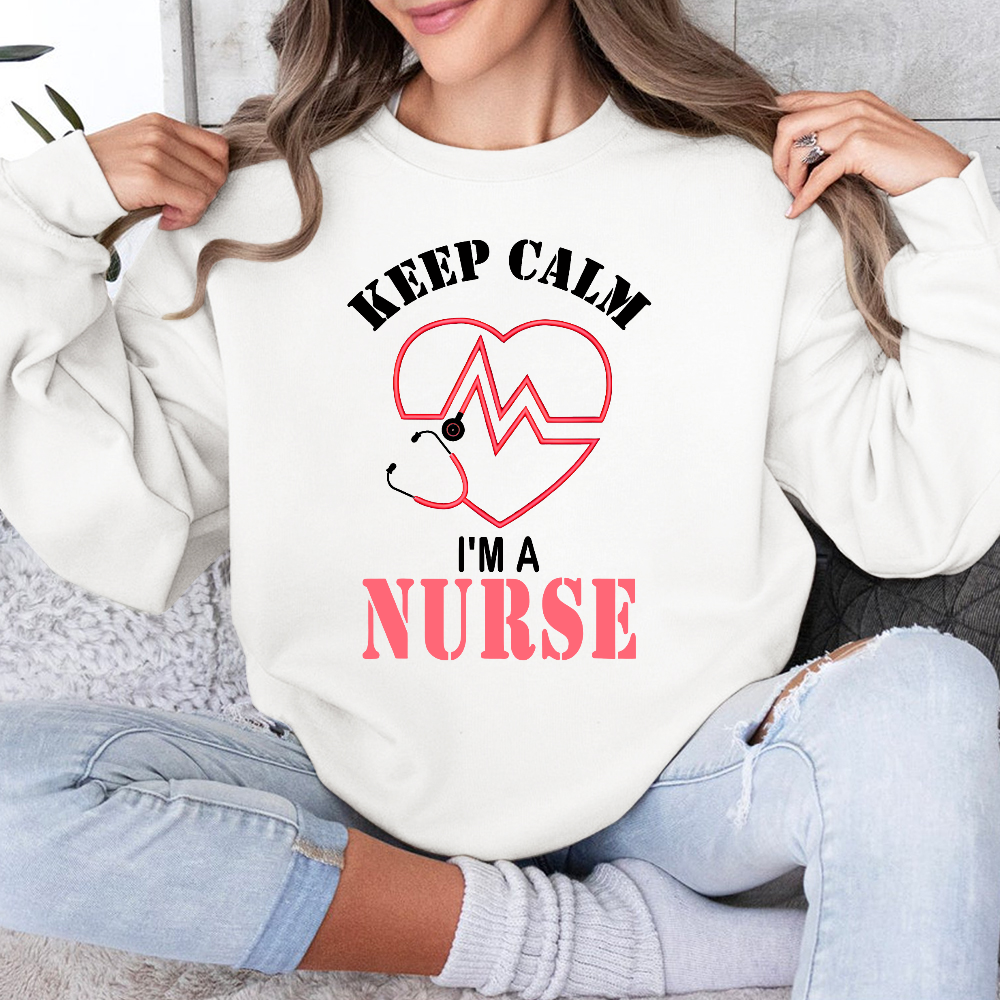 Keep Calm I‘m A Nurse Cotton Pullover Sweatshirt