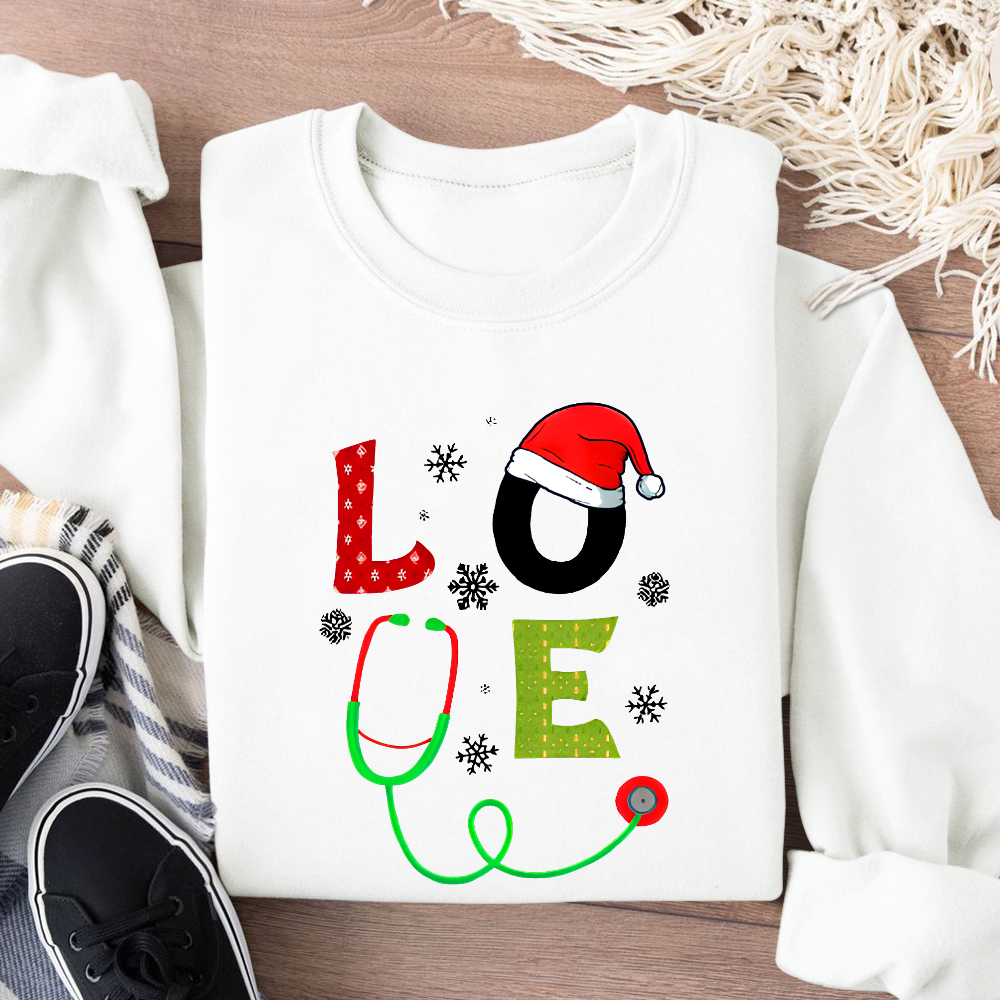 Stethoscope Of Love Cotton Pullover Sweatshirt