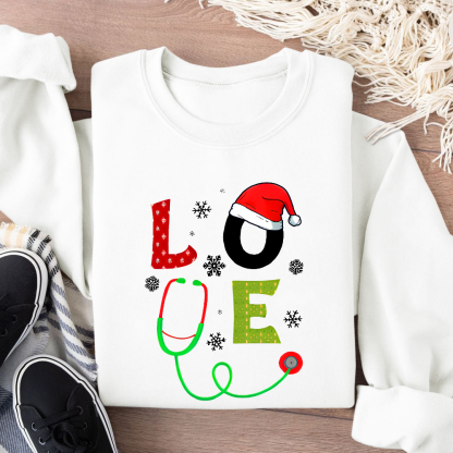 Stethoscope Of Love Cotton Pullover Sweatshirt