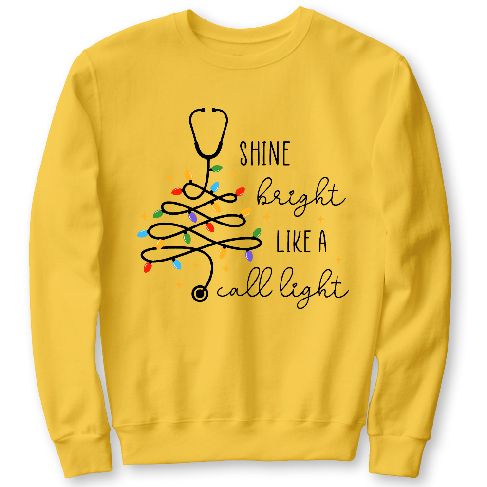 Shine Bright Like A Call Light Cotton Pullover Sweatshirt