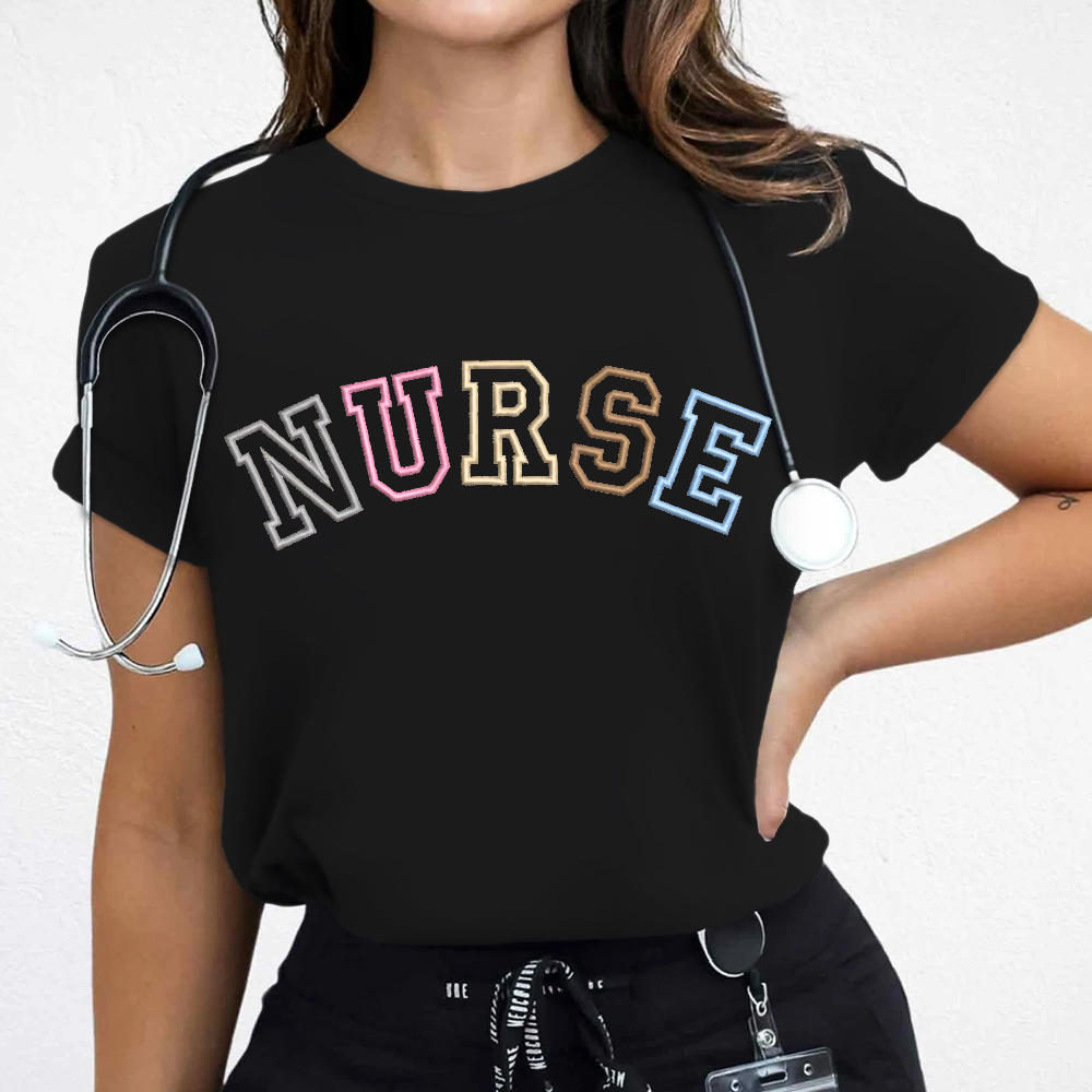Embroidered Nurse Cotton Nurse T-shirt