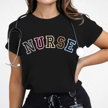 Embroidered Nurse Cotton Nurse T-shirt