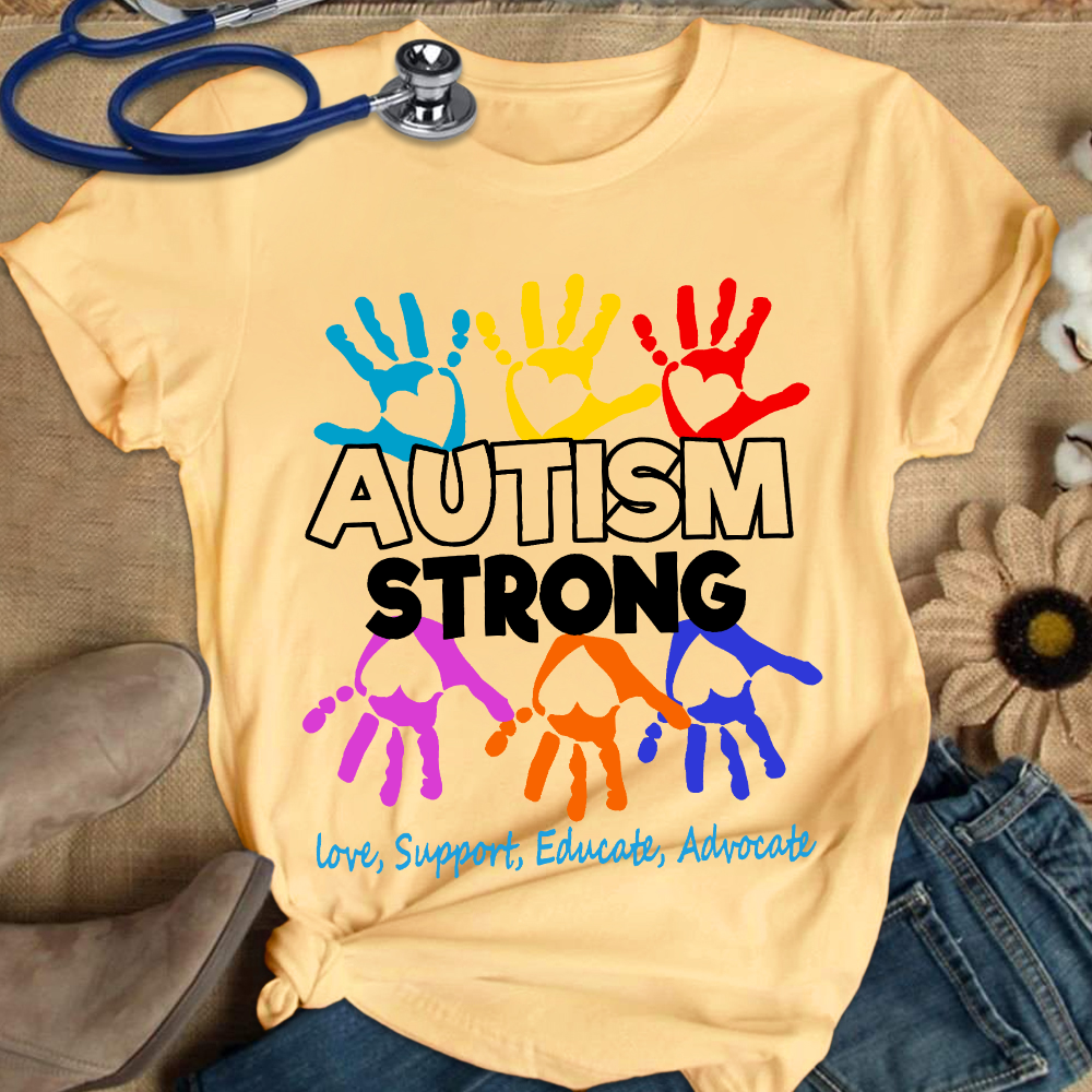 Autism Strong Cotton Nurse T-shirt